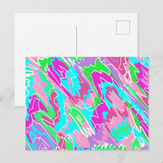 Hot Summer Vibes Abstract Art Postcard (Front/Back)
