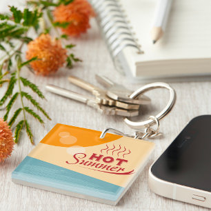 Hot Summer Vintage Retro Vibes Key Ring
