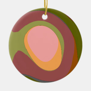 Hot Sunset Abstract Art 113 Ceramic Tree Decoration