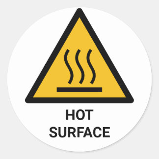 Hot Surface Warning, Extreme Heat Caution Classic Round Sticker