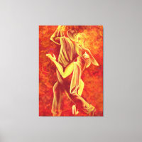 Hot Tango Dance - Fire Couple Art Painting