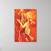 Hot Tango Dance - Fire Couple Art Painting