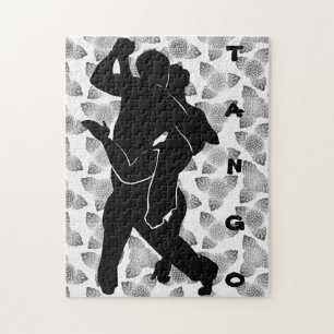 Hot Tango Dancers - Flowers Art Jigsaw Puzzle