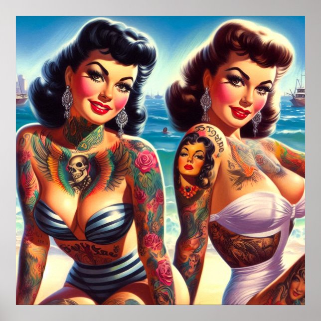 Hot Tattooed Pin-ups Poster (Front)