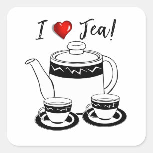 Hot Tea Month Square Sticker