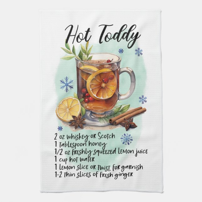 Hot Toddy Recipe Cooking Essential  Tea Towel (Vertical)