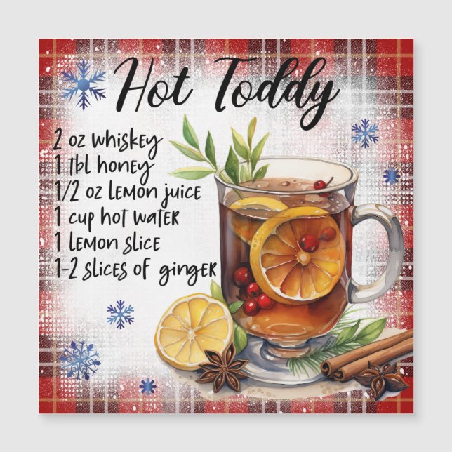 Hot Toddy Recipe Magnetic Card (Front)