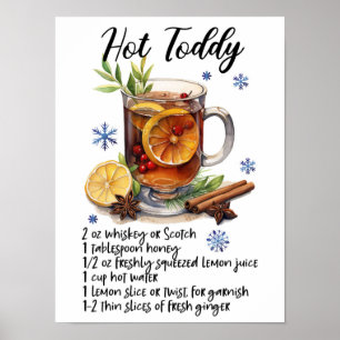 Hot Toddy Recipe Wall Poster