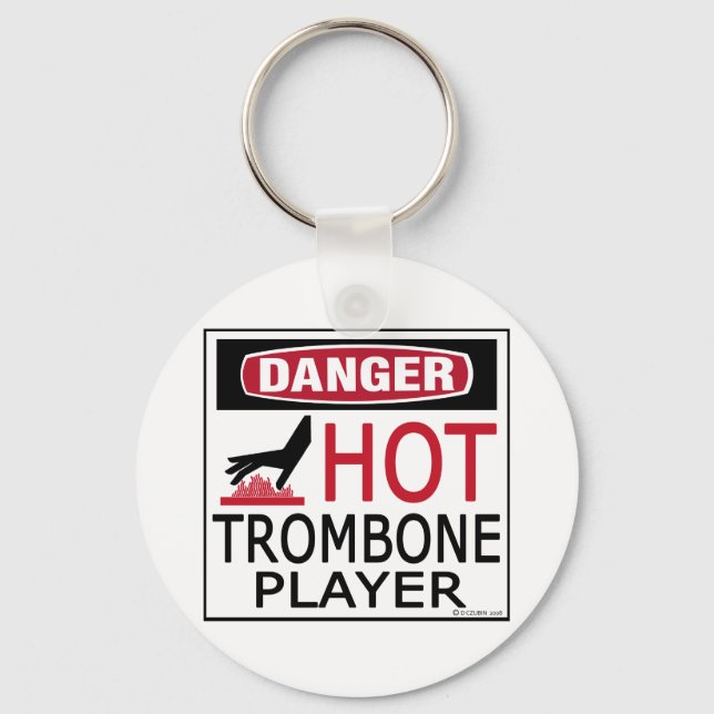 Hot Trombone Player Key Ring (Front)