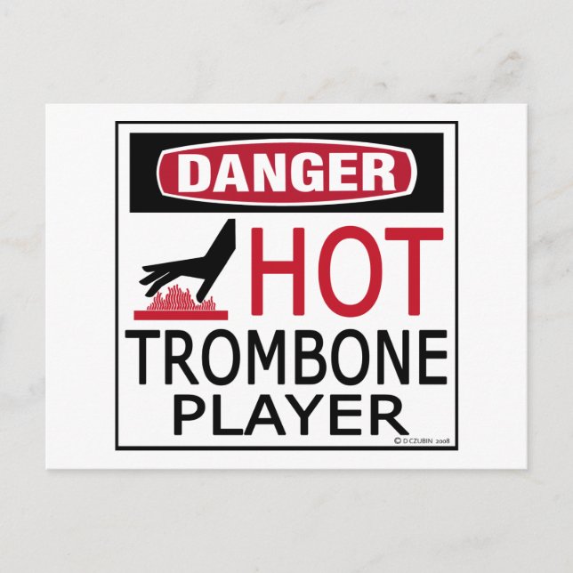 Hot Trombone Player Postcard (Front)