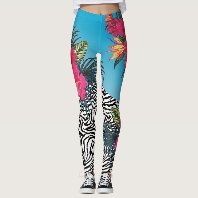 Hot Tropics Zebra Skin Leggings (Front)