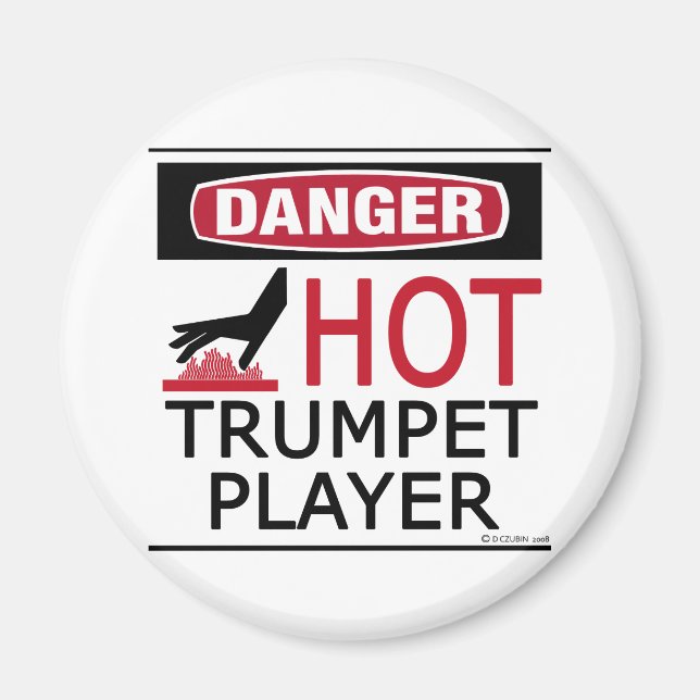 Hot Trumpet Player Magnet (Front)