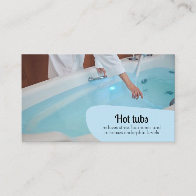 Hot Tubs Beauty Skincare Relax Massage Wellness Business Card (Front)