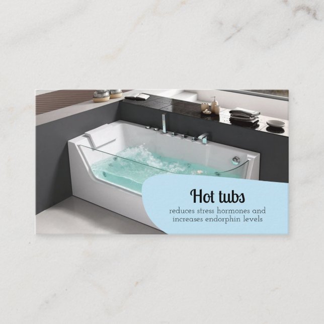 Hot Tubs Beauty Skincare Relax Massage Wellness Business Card (Front)