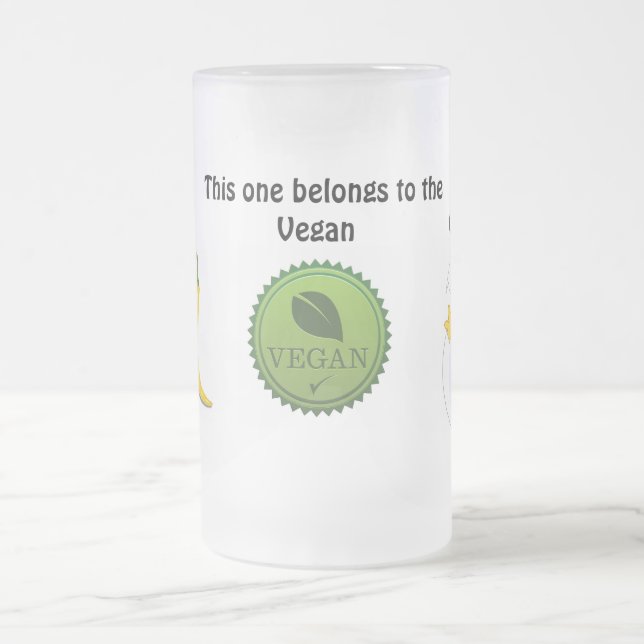 Hot Vegan Chick Frosted Glass Mug (Center)