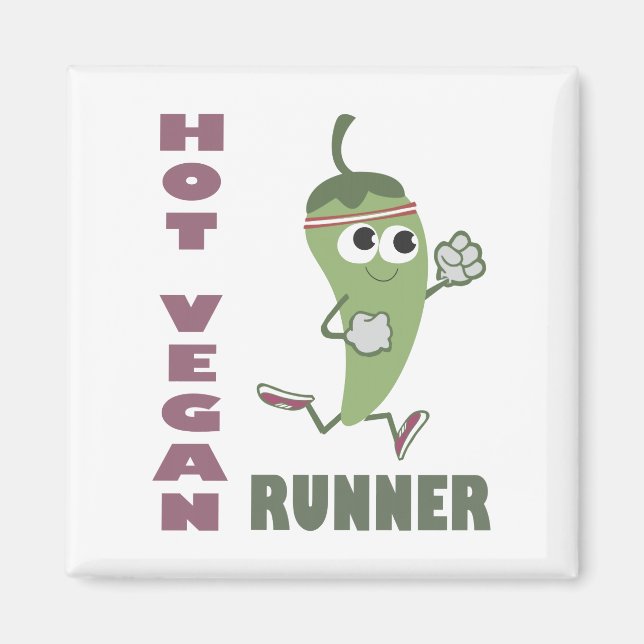 Hot Vegan Runner Magnet (Front)