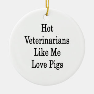 Hot Veterinarians Like Me Love Pigs Ceramic Tree Decoration