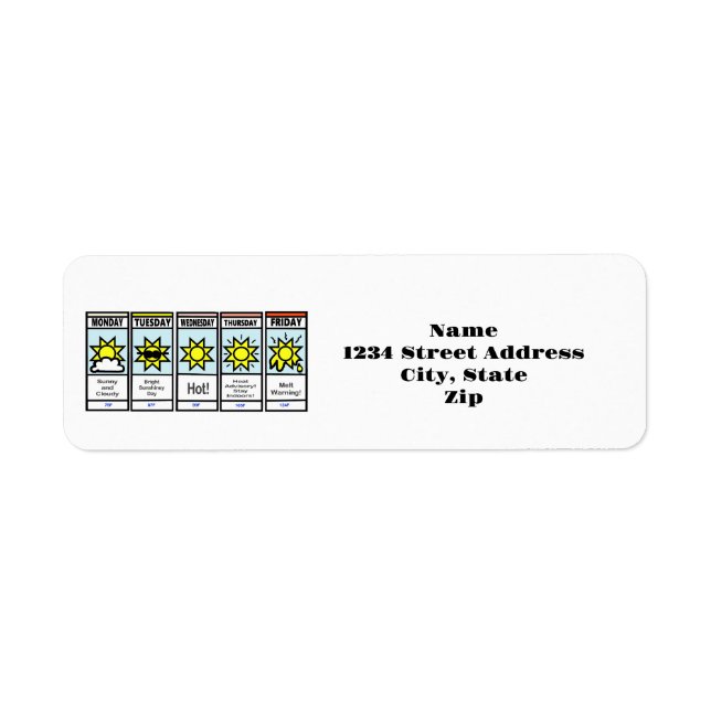 Hot Weather Forecast Return Address Labels (Front)