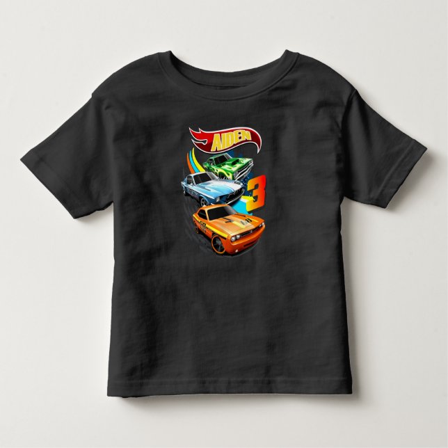 Hot Wheels Birthday T Shirt, Hot Wheels Theme Part Toddler T-Shirt (Front)