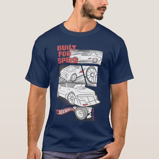 Hot Wheels Built for Speed Comic Panels friends T-Shirt (Front)