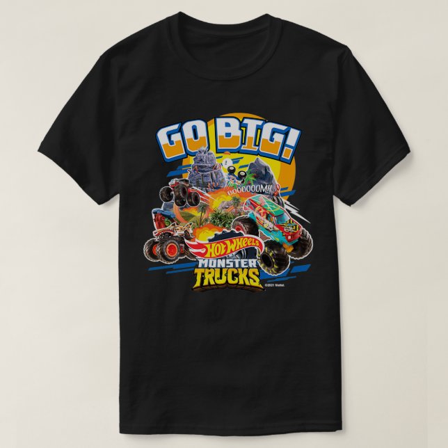 Hot Wheels Monster Trucks Go Big  T-Shirt (Design Front)
