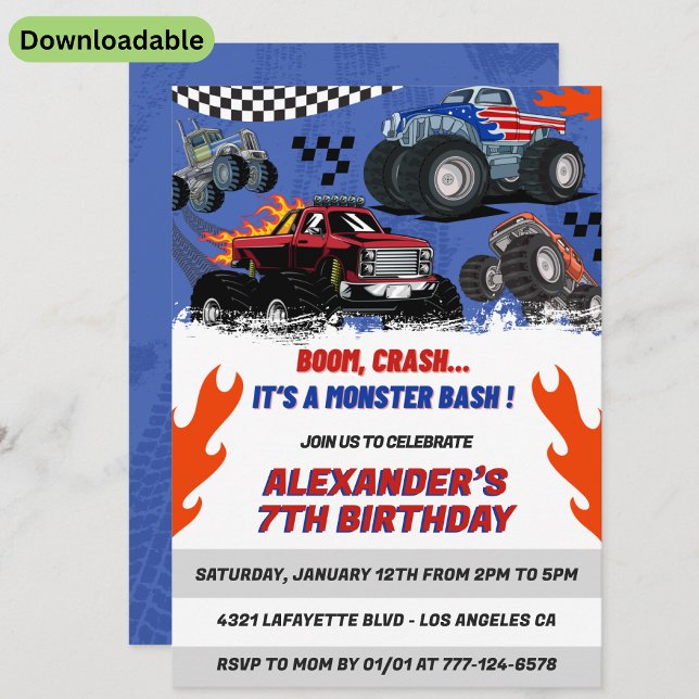 Hot wheels party invitations Boom Crash (Creator Uploaded)