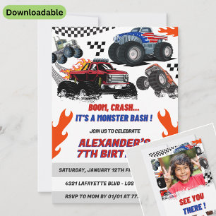 Hot wheels party invitations Boy Photo Bash 