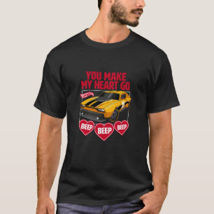 Hot Wheels Valentine's Day You Make My Heart Go Be T-Shirt