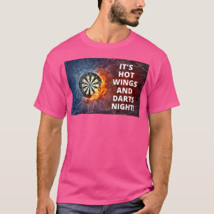 Hot Wings And Darts Night Hot Sauces Foodie Spicy  T-Shirt