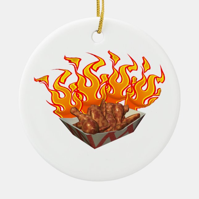 Hot Wings Ceramic Tree Decoration (Front)