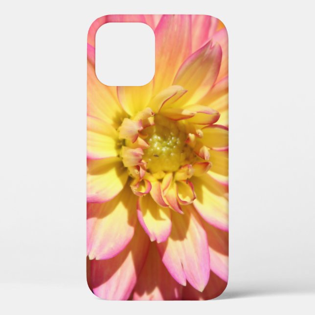 Hot yellow pink Dahlia Flower Case-Mate iPhone Case (Back)
