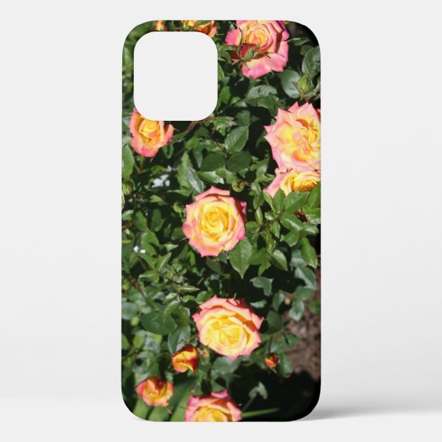 Hot yellow pink Rose Flower Patch Case-Mate iPhone Case (Back)