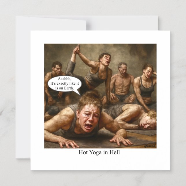 Hot Yoga in Hell.  Magnetic Invitation (Front)