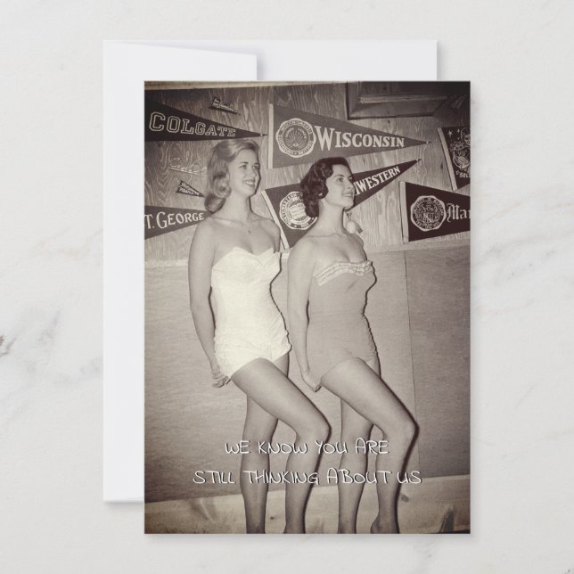 HOT YOUNG COLLEGE WOMEN VINTAGE PHOTO FUNNY BABES (Front)