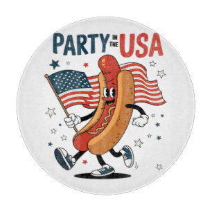Hotdog 4th of July fireworks Independence Day Cutting Board