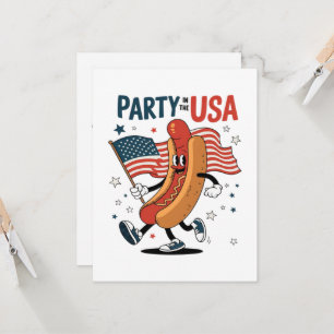 Hotdog 4th of July fireworks Independence Day Invitation