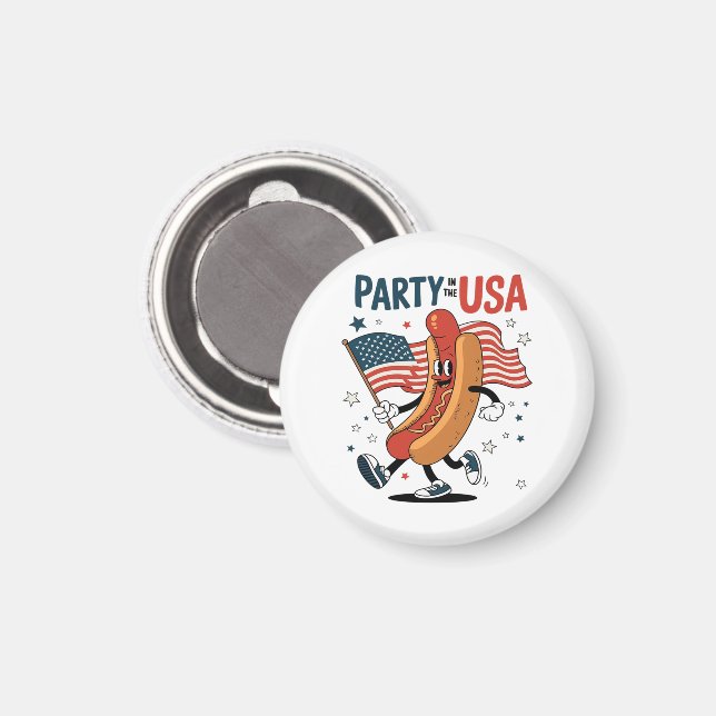 Hotdog 4th of July fireworks Independence Day Magnet (Front/Back)