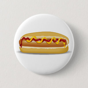 Hotdog 6 Cm Round Badge
