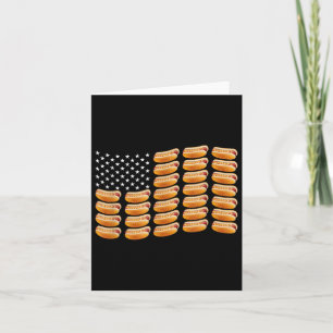Hotdog American Flag July 4th Patriotic Summer Bbq Card