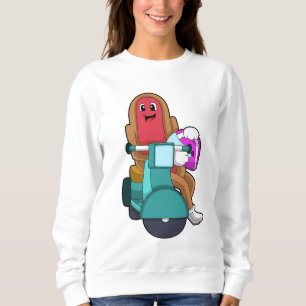 Hotdog as Biker with Scooter.PNG Sweatshirt