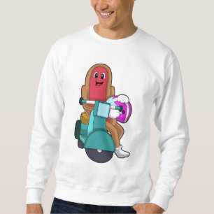 Hotdog as Biker with Scooter.PNG Sweatshirt