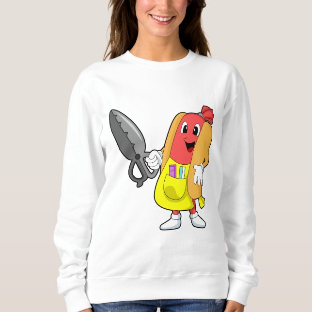 Hotdog as Hairdresser with Scissors Sweatshirt (Front)