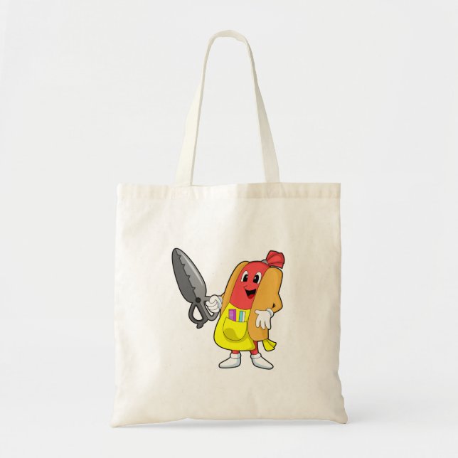 Hotdog as Hairdresser with Scissors Tote Bag (Front)