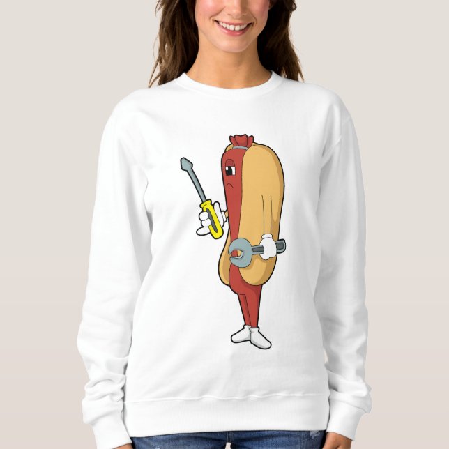Hotdog as Mechanic with Tool Sweatshirt (Front)