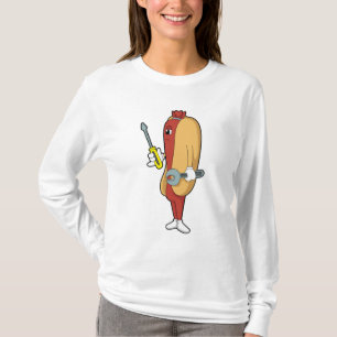 Hotdog as Mechanic with Tool T-Shirt