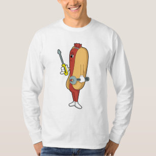 Hotdog as Mechanic with Tool T-Shirt