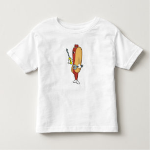 Hotdog as Mechanic with Tool Toddler T-Shirt