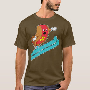 Hotdog As Ski Jumper With Ski  T-Shirt