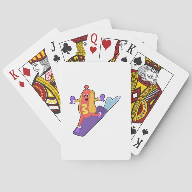 Hotdog as Snowboarder with Sonowboard Playing Cards (Back)