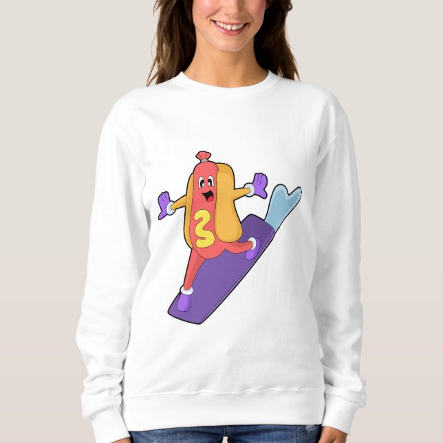 Hotdog as Snowboarder with Sonowboard Sweatshirt (Front)